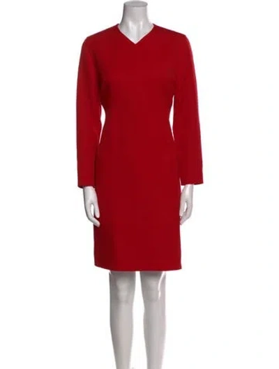 Pre-owned Courrèges Wool Knee-length Dress In Red