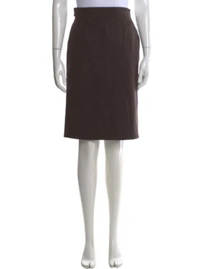 Pre-owned Courrèges Wool Knee-length Skirt In Brown