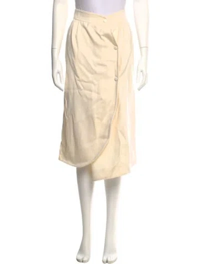 Pre-owned Courrèges Wool Knee-length Skirt In Neutral