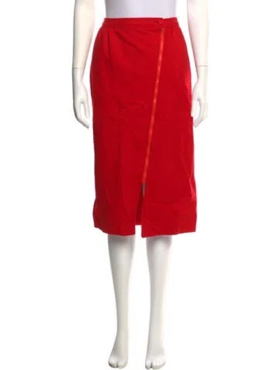 Pre-owned Courrèges Wool Knee-length Skirt In Red