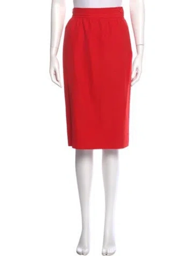 Pre-owned Courrèges Wool Knee-length Skirt In Red