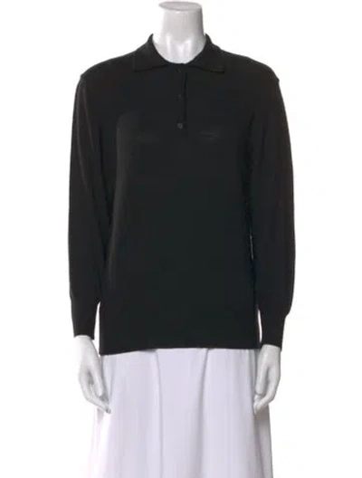 Pre-owned Courrèges Wool Long Sleeve Sweatshirt In Black