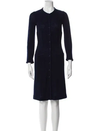 Pre-owned Courrèges Wool Midi Length Dress In Blue