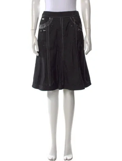 Pre-owned Courrèges Wool Midi Length Skirt In Black