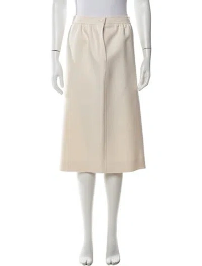 Pre-owned Courrèges Wool Midi Length Skirt In Neutrals
