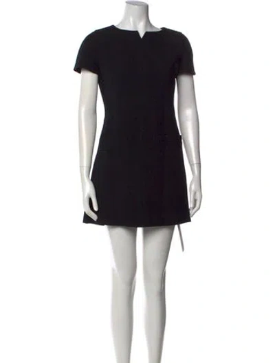 Pre-owned Courrèges Wool Mini Dress In Black