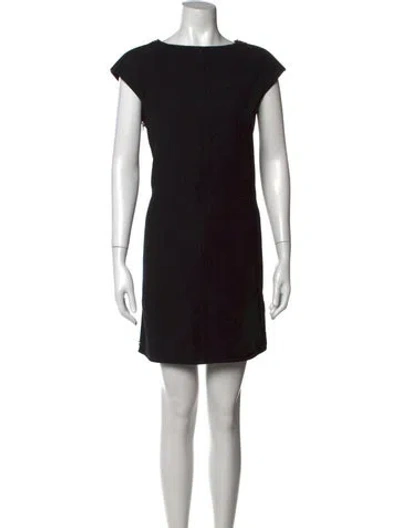 Pre-owned Courrèges Wool Mini Dress In Black