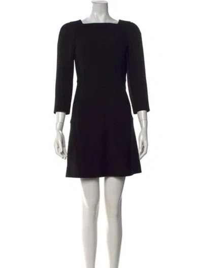 Pre-owned Courrèges Wool Mini Dress In Black