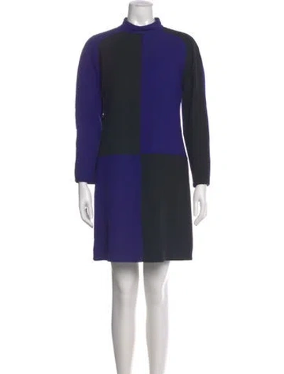 Pre-owned Courrèges Wool Mini Dress In Blue