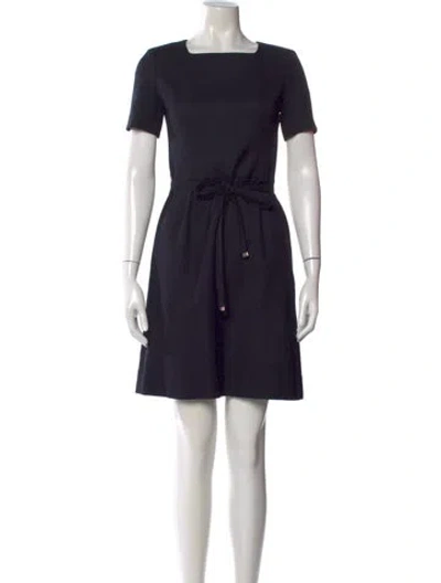 Pre-owned Courrèges Wool Mini Dress In Blue