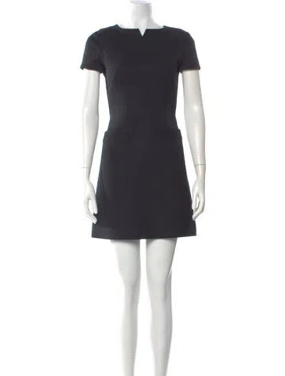 Pre-owned Courrèges Wool Mini Dress In Gray