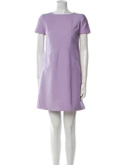 Pre-owned Courrèges Wool Mini Dress In Purple