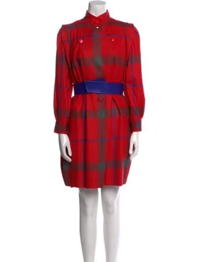 Pre-owned Courrèges Wool Mini Dress In Red
