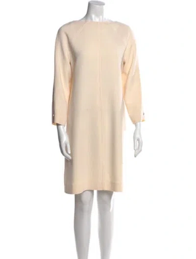 Pre-owned Courrèges Wool Mini Dress In Yellow