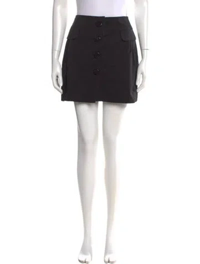 Pre-owned Courrèges Wool Mini Skirt In Black