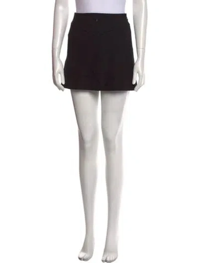 Pre-owned Courrèges Wool Mini Skirt In Black