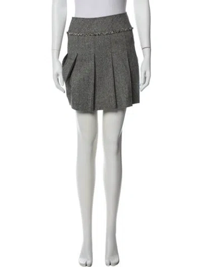 Pre-owned Courrèges Wool Mini Skirt In Blue