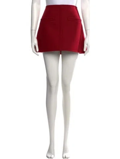 Pre-owned Courrèges Wool Mini Skirt In Red