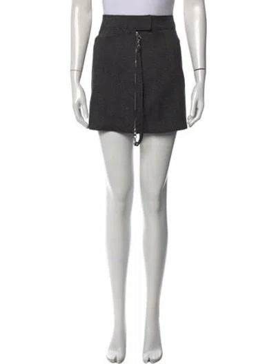 Pre-owned Courrèges Wool Mini Skirt W/ Tags In Black