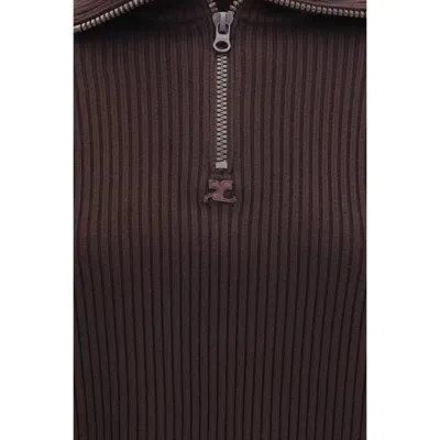 Courrèges Wool Oves Aries Women's Sweatshirt In Brown