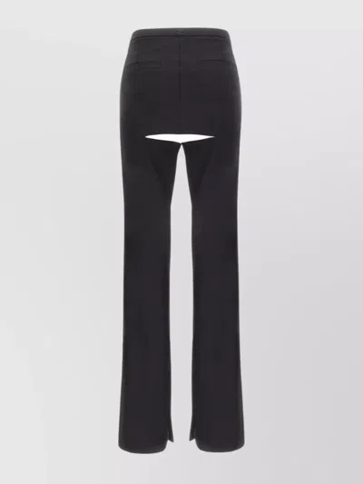 Courrèges Wool Pant With Cut-out Crotch And Flared Leg In Black