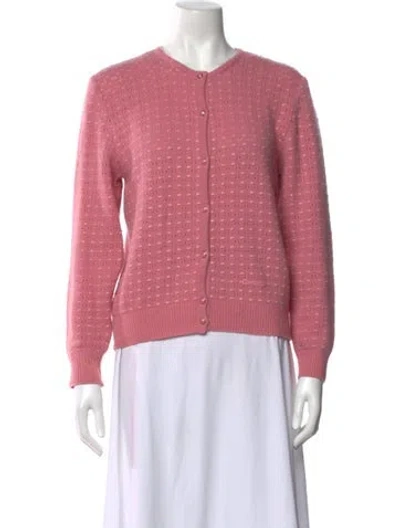 Pre-owned Courrèges Wool Patterned Sweater In Pink