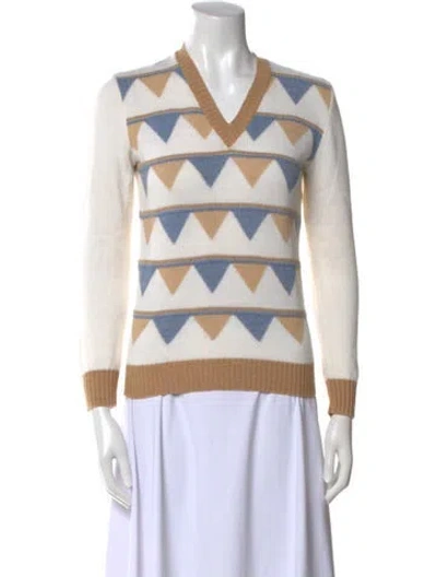 Pre-owned Courrèges Wool Printed Sweater In Neutral