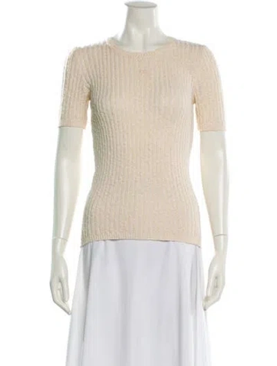 Pre-owned Courrèges Wool Scoop Neck Sweater In Neutral