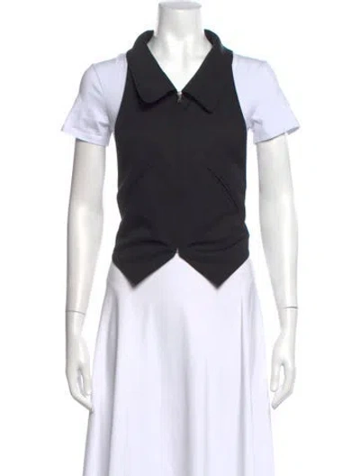 Pre-owned Courrèges Wool Short Sleeve Top In Black