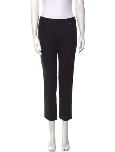 Pre-owned Courrèges Wool Straight Leg Pants In Black