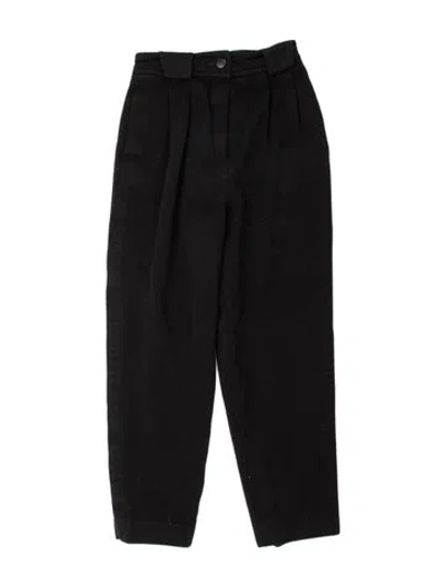 Pre-owned Courrèges Wool Straight Leg Pants In Black