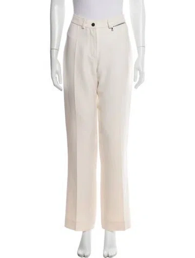 Pre-owned Courrèges Wool Straight Leg Pants In Neutral