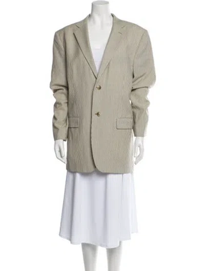 Pre-owned Courrèges Wool Striped Blazer In Neutral