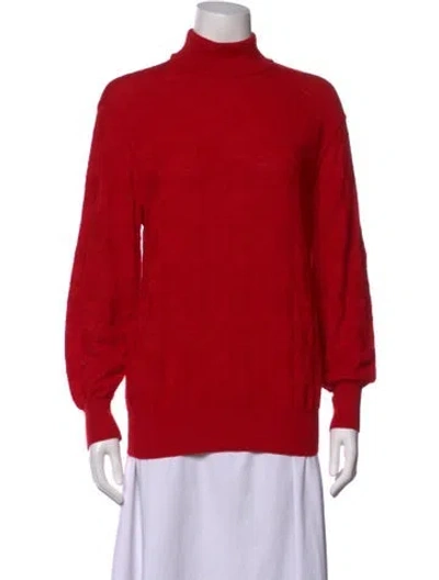 Pre-owned Courrèges Wool Turtleneck Sweater In Red