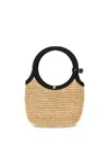 Courrèges Woven Straw Tote Bag In Neutral