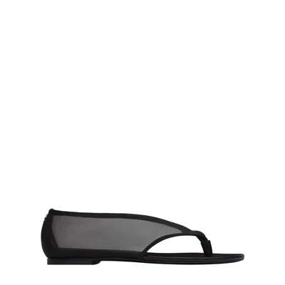 Courrèges Wrapped Mesh Thongs In Gray