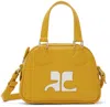 COURRÈGES YELLOW MINI LEATHER BOWLING BAG