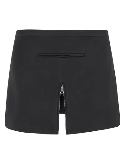 Courrèges Black Tailored Zipped Twill Miniskirt In 9999 Black