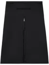 Courrèges Midi Twill Skirt With Zipper In Black