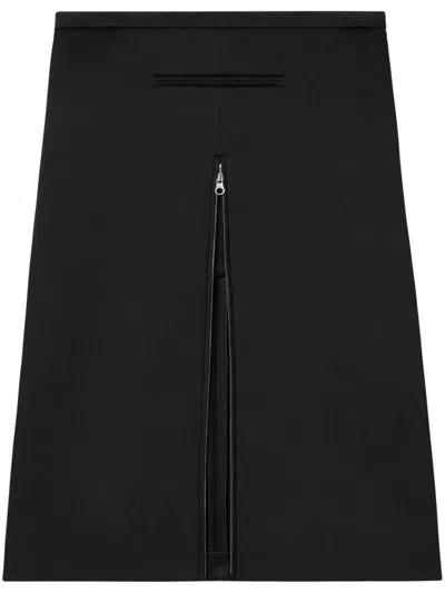 COURRÈGES ZIP-DETAIL SATIN MIDI SKIRT