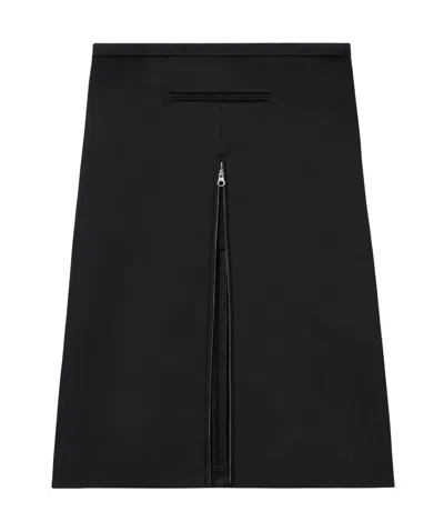 COURRÈGES ZIP-DETAIL SATIN MIDI SKIRT