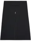 Courrèges Midi Twill Skirt With Zipper In Black