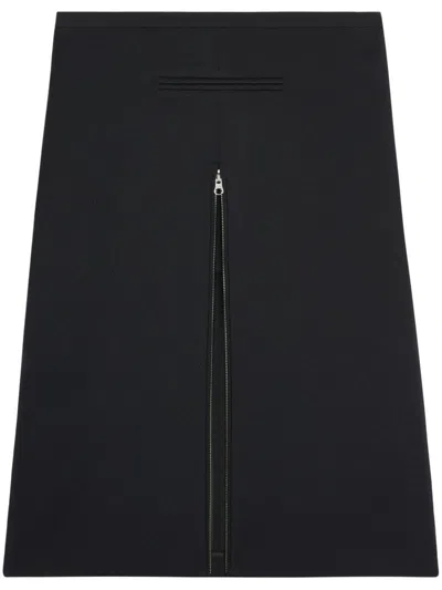 Courrèges Zip-detail Twill Midi Skirt In Black