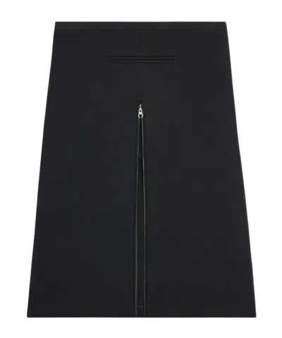 COURRÈGES ZIP-DETAIL TWILL MIDI SKIRT