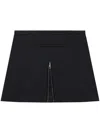Courrèges Twill Mini Skirt With Zipper In Black