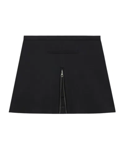 COURRÈGES COURRÈGES MID-RISE ZIP-DETAILED TWILL MINI SKIRT