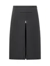 Courrèges Heritage Tailored Crepe-texture Midi Skirt In Black