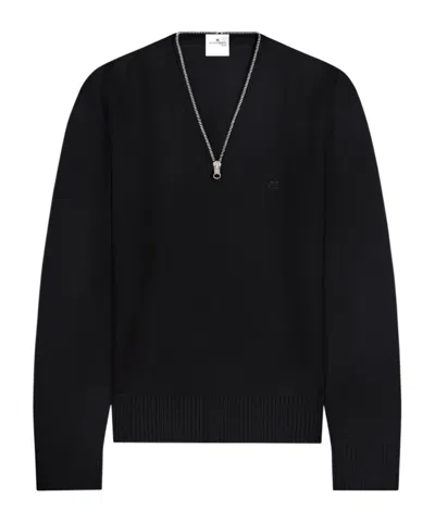 COURRÈGES COURRÈGES ZIPPED V-NECK JUMPER