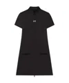Courrèges Short Sleeve Dress With High Collar And Pockets In Black