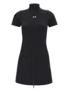 Courrèges Zip-front Short-sleeve Dress In Black